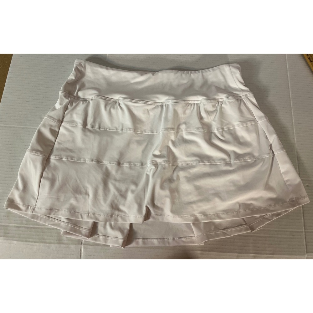 Unbranded Pace Rival Skirt Women Size 10 White Tiered Pleated Athletic Skort